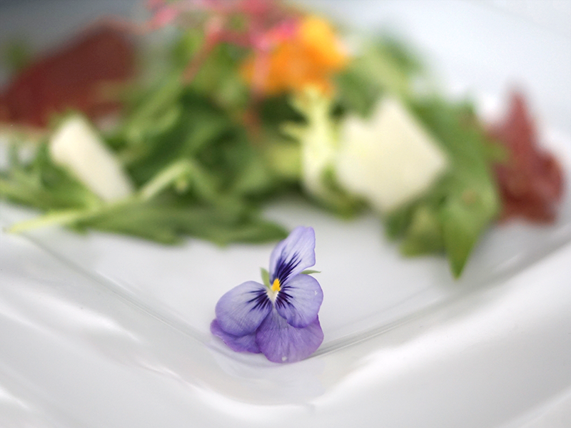 Salat mit Blüten