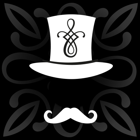 Zylinder und Schnauzbart